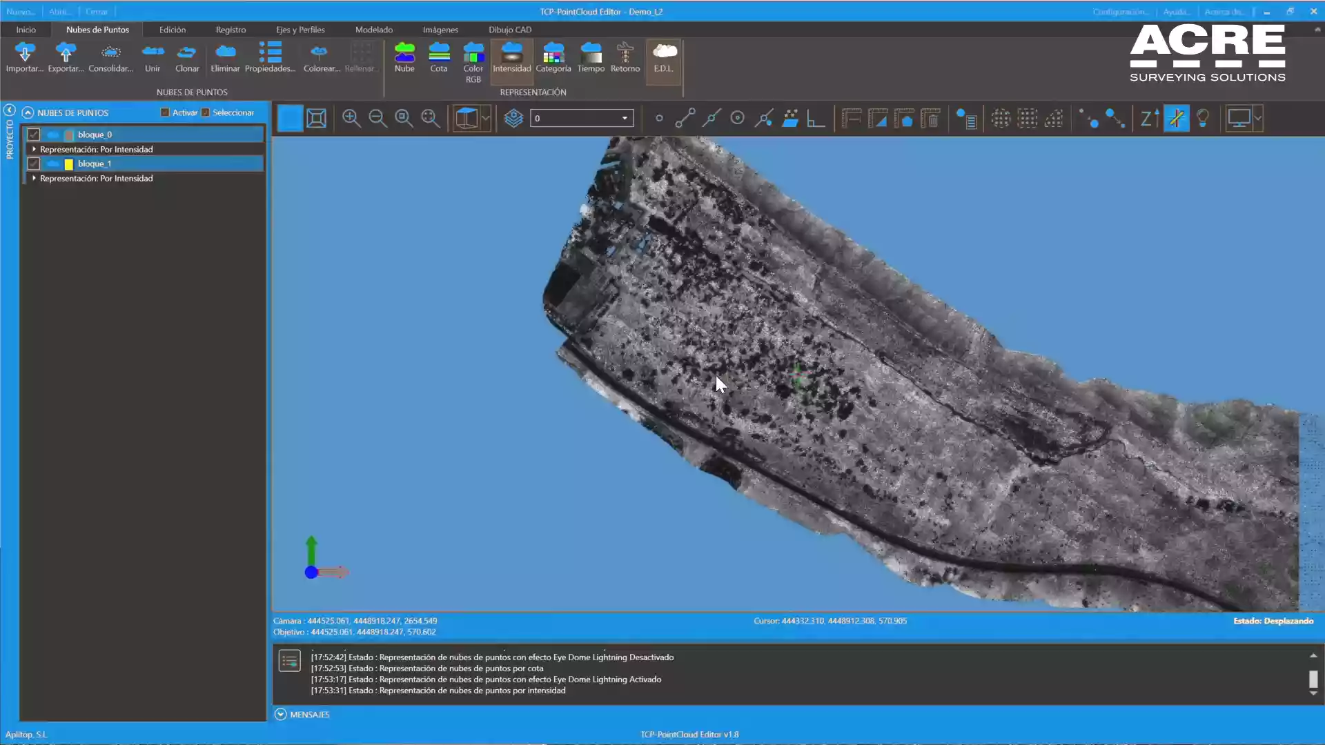Processamento da nuvem de pontos com tcp PointCloud Editor