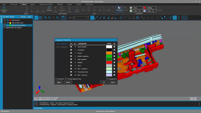 Final point cloud categories