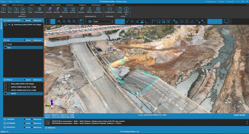 Aplitop Tcp PointCloud Editor, road